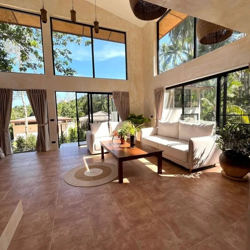 Double-height living room of the Luxury 1-Bedroom Villa at Arcana